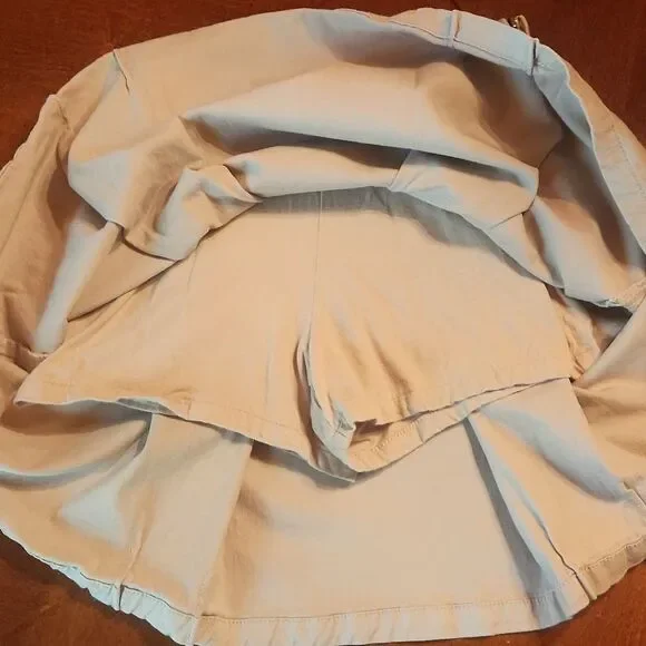 Gap Khaki Adjustable Waist Uniform Pleated A-line Skirts Built-in Shorts 18 Slim - Picture 6 of 9